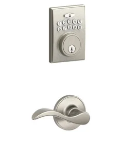 Dexter By Schlage Dexter® By Schlage® Seville Satin Nickel Door Lever And Keypad Door Deadbolt