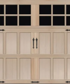 Ideal Door® Premium Handcrafted 8' X 7' Hemlock Stain Non-Insulated Garage Door With Windows