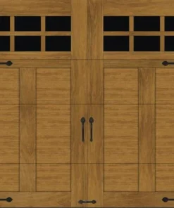 Ideal Door® Premium Handcrafted 8' X 7' Medium Finish Insulated Garage Door With Windows (R-Value 18.4)