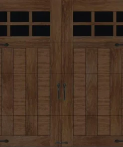 Ideal Door® Premium Handcrafted 8' X 7' Walnut Finish Insulated Garage Door With Windows (R-Value 18.4)