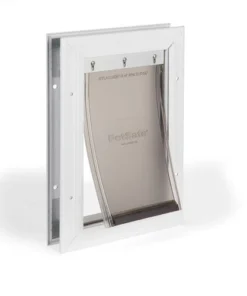 PetSafe® Freedom 5.25" X 8.12" Small Premium White Aluminum Pet Door -Schlage Shop PPA00 10859FreedomAluminumSmallDoorMasterImage