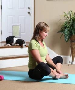 PetSafe® Freedom 8.25" X 12.25" Medium Premium White Aluminum Pet Door -Schlage Shop PPA00 10860FreedomAluminumPetDoorScene2