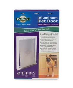 PetSafe® Freedom 10.25" X 16.25" Large Premium White Aluminum Pet Door -Schlage Shop PPA00 10861FreedomAluminumPetDoorPackaging