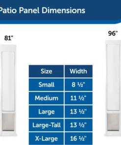 PetSafe® 76-3/4"-81" Adjustable Large Deluxe White Patio Panel Pet Door -Schlage Shop PPA11 13132 PT05